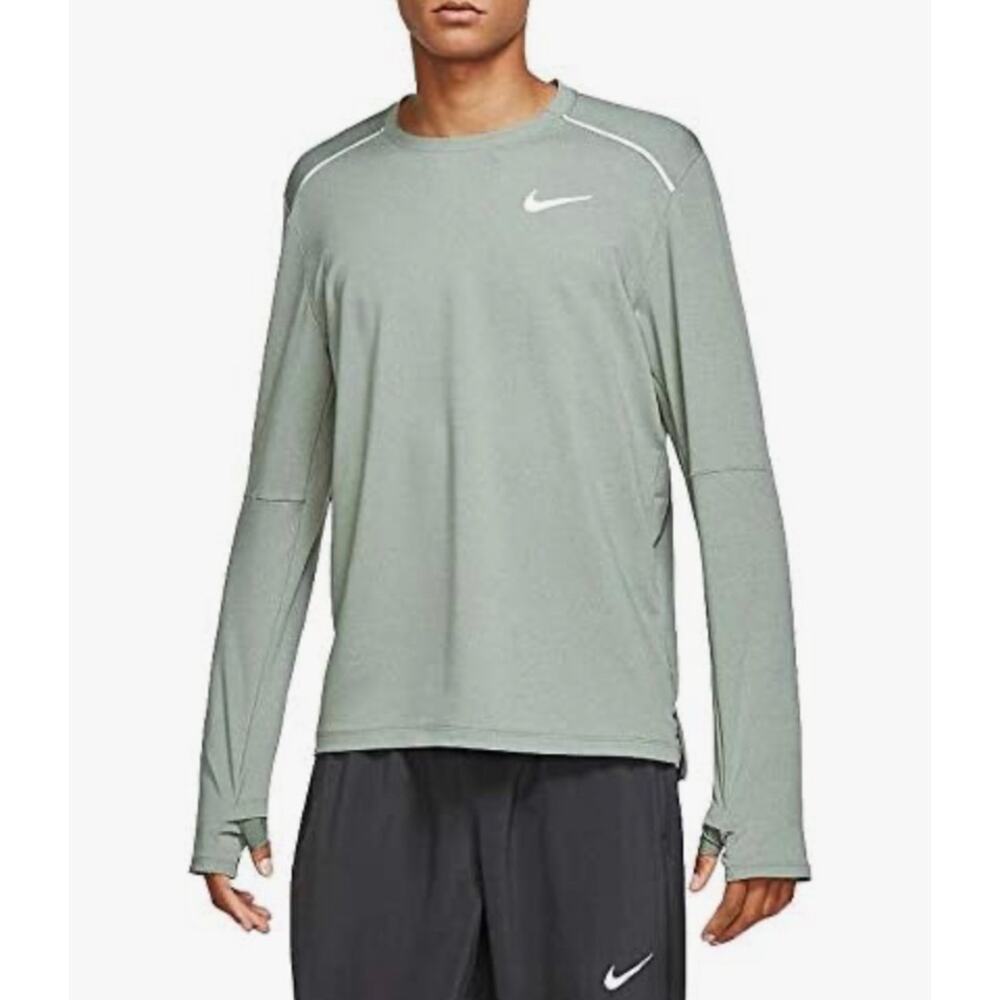 Nike Running Element 3.0 Dri-Fit Shirt Men's Size XL Pale Sage Green Long Sleeve